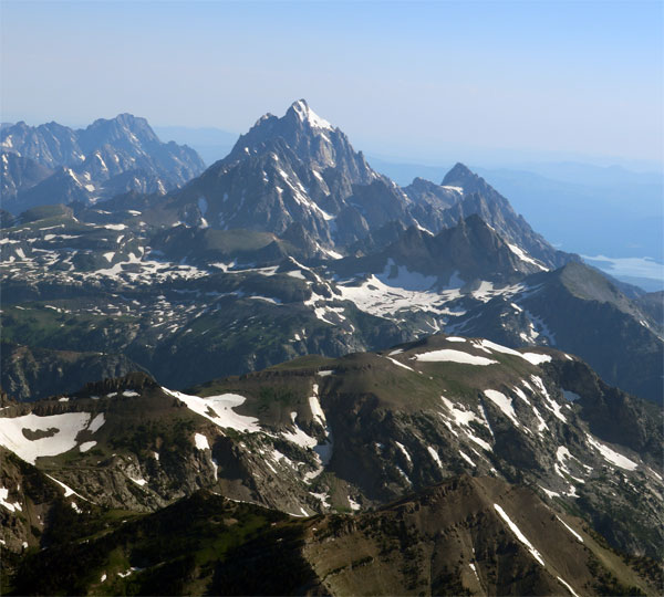 aerial view of the tetons